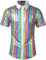 JOGAL Herren Pailletten Kleid Shirt 70er Disco Party Kustüm Large Weiß Mehrfarbig