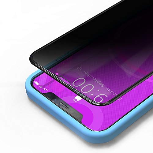 Bewahly Privacy Schutzfolie für iPhone 11 Pro Max/XS Max (6,5) [2 Stück], 9H Full Screen Sichtschutz Panzerfolie Blickschutz Displayschutzfolie Anti-Spy Glas Folie mit Positionierhilfe - Schwarz