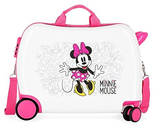 Disney Minnie Enjoy the Day Kinder-Koffer Weiß 50x38x20 cms Hartschalen ABS Kombinationsschloss 34L 2,1Kgs 4 Räder Handgepäck