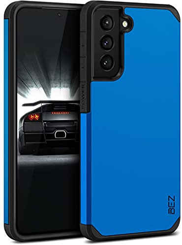 BEZ Hülle für Samsung Galaxy S21 FE Hülle, Handyhülle Tasche Stoßfestes Kompatibel für Samsung S21 FE 5G, [Heavy Duty Serie] Outdoor Dual Layer Armor Case Handy Schutzhülle Robuste, Blaue Marine