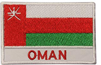 Oman Nationalflagge bestickt zum Aufbügeln oder Aufnähen für Kleidung etc. 9 x 6 cm