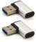 Tomost Right Angled USB C to USB Adapter, 90 Degree USB A to C Adaptor USB 3.0 Male to USB C Female Connector Compatible Cable Tablets Hubs like Samsung Note 10 Google Pixel 2pcs (Right (Silver))