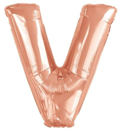 Amscan 9911484 9911484-Rose Buchstabe V SuperShape Folienballon-43, Rosegold