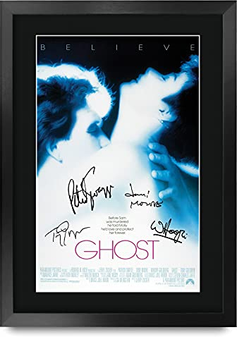 HWC Trading FR A3 Ghost Filmposter Patrick Swayze, Demi Moore Geschenke, gedrucktes Poster, signiertes Autogramm, Bild für Film-Fans – A3 gerahmt