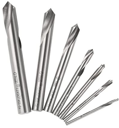 Geevorks Spotting Drill Bit, M42 HSS High Speed Steel Drill Bit Set,7PCS 90 Degree Drilling Chamfering Tool - 3 4 5 6 8 10 12mm