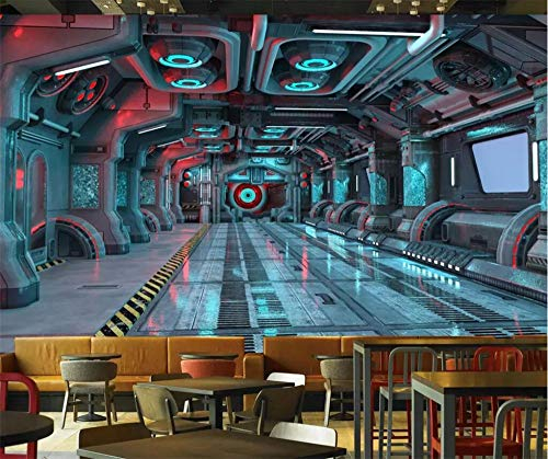 Benutzerdefinierte Tapete 3D Fototapete Stereo Persönlichkeit Raumkapsel Raumschiff Restaurant Wandbild 3D Tapeten Wohnkultur 400Cm(W)×280Cm(H)