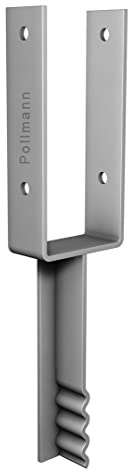 Pollmann®Baubeschläge 4939900 U-Pfostenträger 91 mm aus T-Eisen 200 mm, zum Einbetonieren, feuerverzinkt