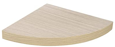 HERSIG - Estante Esquinero Curvo Flotante de Pared Roble Baldas para Baño o Dormitorio Fijación Oculta y Resistente de hasta 10 kg - 29,5x29,5 cm