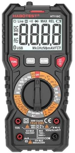 Habotest Multimetro digitale con torcia HT118C, True RMS, NCV, test batteria