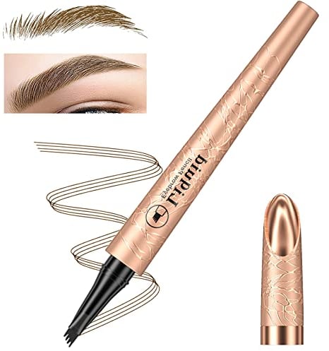 HERBENJOY Eyebrow Pencil Brown Tattoo Eyebrow Pen With Fork Tip, Waterproof Microblading Liquid Brow Pencil,Rapid Brow,Precise,Fills Brows For Women Teen Girls Gift (LIGHT COFFEE)