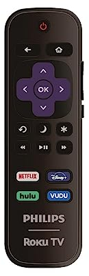 OEM Replacement Remote Control Compatible with All Philips Roku TV Smart TVs【Only Works with Philips Roku TV, Not for Roku Stick and Roku Box】 (Netflix/Disney Plus/Hulu/Vudu)