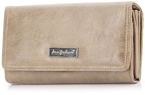ekavale Portemonnaie Damen mit vielen Kartenfächern - Geldbörse aus Kunstleder - Geldbeutel für Frauen - Brieftasche Damen (Natur)