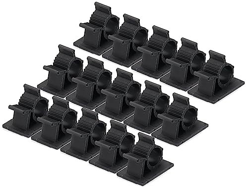 sourcing map 100Pcs Adhesive Cable Management Clip PE Cord Clamps 8-10mm Adjustable for USB Cords Mouse Cables Network Cable