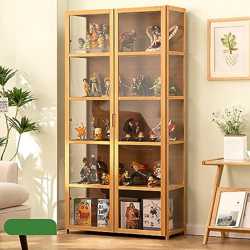 MXBCTMM Vitrine en Verre,Vitrine pour Collection,Vitrine en Verre pour Collection,Grande Vitrine pour Collection,Armoire Vitrine pour Collection,Armoire de Collection,Bamboo+Acrylic Material