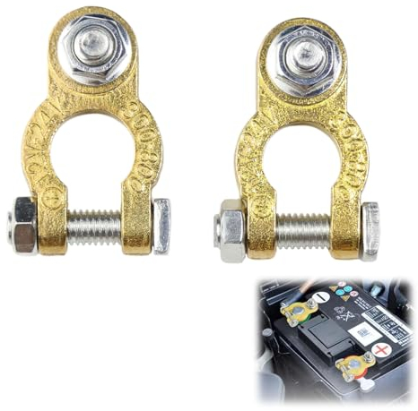 Terminali Morsetti di Batteria, Morsetto per Batteria Auto, Morsetto Positivo e Negativo, Connettori di Batteria Morsetto per Collegamento Batteria per Auto, Furgoni, Barche, Camper