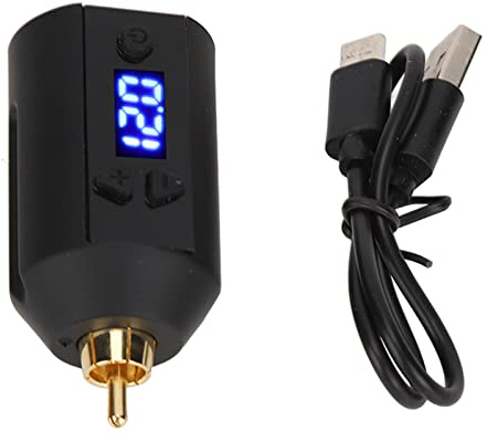 TOUISEDGI Fuente De Alimentación Para Tatuajes, Fuente De Alimentación Para Tatuajes 3-12 V Carga USB Interfaz Inalámbrica De 1500 MAh Batería Para Pluma De Tatuaje 33 X 52 Mm(1)