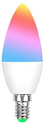 Die intelligente Kerzenlampe Matter C37 funktioniert mit Apple Homekit& Alexa & Google Home& SmartThings, RGBCW 5 W (Base:E14)
