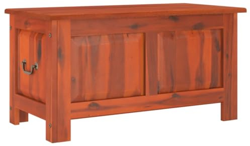 vidaXL Truhe, Aufbewahrungsbox mit Deckel, Holzkiste Schatztruhe mit viel Stauraum, Sitzbank Auflagenbox Truhenbank, Braun Massivholz Akazie