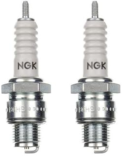 2x Zündkerze B6HS Kurzgewinde passend für Piaggio Vespa Ciao, Boxer, Bravo, Si, EC1, V50, N, Special, PK 50, P, PX – Mofa Moped Zündkerzen Set – 2 Stück