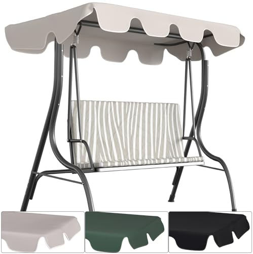 Yakimz Ersatzdach für Hollywoodschaukel,210x145cm, 3 Sitzer Dach für Hollywoodschaukel,Wasserdicht Hollywoodschaukel Ersatz-Bezug Ersatzbezug Sonnendach,Beige
