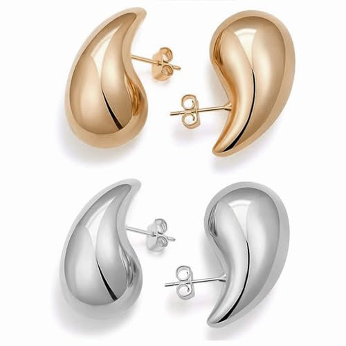 Onvavient Ohrringe Dupes, Ohrhänger Damen, Wassertropfen Ohrring Hypoallergene, Elegante Damenohrringe, Modeschmuck Schmuckstück Ohrstecker für Frauen Mädchen (12 x 18 mm)