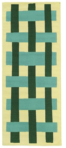 RugVista Charlie In & Outdoor-Teppich, Rechteckig, 80 x 200 cm, Grün | Moderne, Mittlerer Stapel, Nur Handwäsche, Oeko-Tex 100, UV-beständig, Küche, Diele, Patio