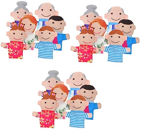 UPKOCH 18 STK Familie Handpuppe Flauschige Handpuppe Familienhandpuppe handpuppen für Erwachsene Handpuppen-Set Babyspielzeug Plüschfigurenspielzeug Puppen für Kinder Marionettenfamilie