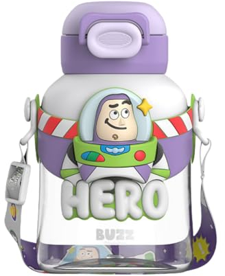 FEIFEI'S BOW Buzz Water Bottle Reusable Kids 700ml PP with straw Lid BPA Free Drinking bottle(Buzz)