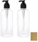Apstaqeoo 2Pcs 300ML Transparent Plastic Travel Bottles Pump Dispenser, Refillable Empty Lotion Bottle Shampoo Container Holder with Label for Body Wash Soap Conditioner Toiletry MakeUp Cosmetic