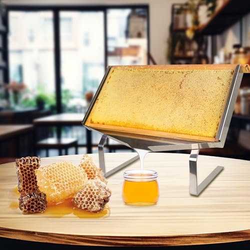 Aetwhy Honigwaben-Gestell, Edelstahl, Honig-Entdeckungshalter, Rahmenhalter, Bienenzucht, Wabenhalter, Ständer für Imkerei, Restaurants, Bäckereien, Honigaustausch-Club, Silber