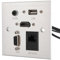 Plaque Murale de Prise Multimédia, Prise Murale avec 5 Interfaces, Dont USB, Interface Multimédia HD, VGA, Son 3,5 Mm, Réseau RJ45, Alliage D'aluminium