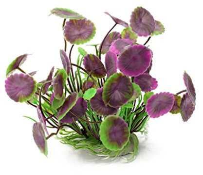 Milisten Planta Artificial para Acuario Adorno De Loto Morado Verde Decoración Realista para Peceras De Agua Dulce Y Salada Material Plástico No Tóxico Tamaño 14X6X5 Cm