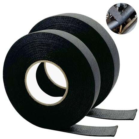 SopwMap 2 Piezas Cinta Adhesiva De Tela Aislante,19 mm x 15 m, Cinta Aislante para Cables Coche Moto, Cinta Aislante de Tela Adhesivo, Cinta Autoadhesiva Negra para Cableado de Vehículos y Cables