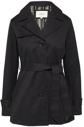 s.Oliver Kurzer Trench mit Gürtel schwarz 40