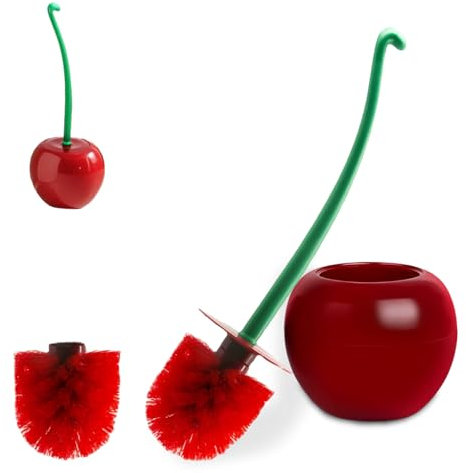 KXVXXV WC Klobürste Set Toilettenbürste Set mit Halter WC Bürste Klobürstenhalter WC Bürstengarnitur Kirsche Toilet Brush Toilettenbürstenhalter Wc-Bürsten & Halter