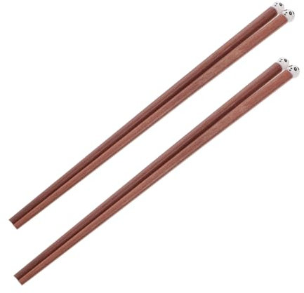 TOPPERFUN 2 Pares Palillos De Madera De Panda Reutilizable Palillos Para Palillos De Panda Palillos Plegables Panda Clave Lindos Palillos Phicksticks Para Principiantes Marrón
