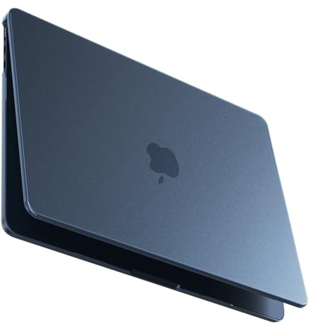 BlueSwan Cover Compatibile con MacBook Air 15 M4 M3 M2 2025 2024 2023 A3241 A3114 A2941 Mac 15 pollici Custodia Rigida Case Ultrasottile Texture Opaca Protezione Antigraffio - Mezzanotte Opaco