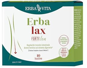ERBA VITA Erbalax Forte Len integratore alimentare per la naturale regolarità intestinale, delicatamente efficace, 10 bustine