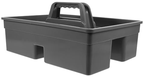 Abaodam Portable Cleaning Tool Organizer Box Comfortable Handle Multi-Compartment Storage Cleaning Supplies Car Repair Tools Grey Tote