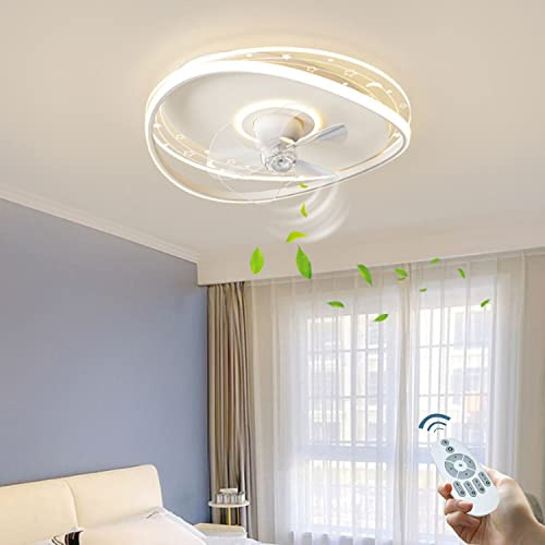 LYMSXAZOU Ventilador de Techo nórdico para Interiores con luz LED Regulable - Aspas de Madera Modernas, Velocidad Reducida, silencioso, Ideal para Sala de Estar y Comedor.