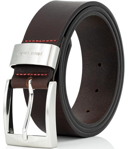 Pierre Cardin Leder-Gürtel Herren 40 mm breit, Gürtel Herren Vollledergürtel schwarz/braun, Größe/Size:Bundweite 150 cm Gesamtlänge 165 cm W 59 XXXXXL, Farbe/Color:braun