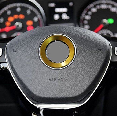 - GOLD - Selbstklebend Aluminium Ring 101933 VWRING Lenkrad Emblem Blende Abdeckung Rahmen Logo Aufkleber INION®