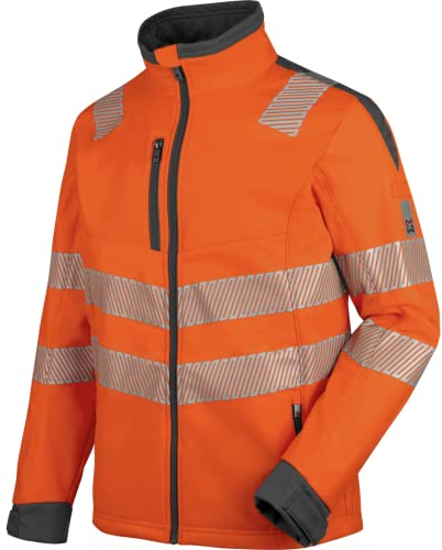 WÜRTH MODYF Warnschutz Softshelljacke Neon – hochwertige & reflektierende Arbeitsjacke in Größe M – winddicht, atmungsaktiv & wasserabweisend (8.000 mm WS)| Orange