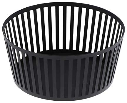 YAMAZAKI 3814 TOWER Cesta de frutas ancha, negro, Acero, minimalista, 25 x 25 x 5.5 cm