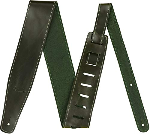 Fender Broken-In Leather Guitar Strap - Green 2.5'