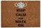 ASAB Welcome Door Mats Outdoor Indoor Heavy Duty Shoe Boot Cleaner Dirt Wipe Nautical Coir Door Mats Outdoor Absorbent Back Door Patio Garden Wipe Your Feet Clean Protection (Keep Calm Mask ON)