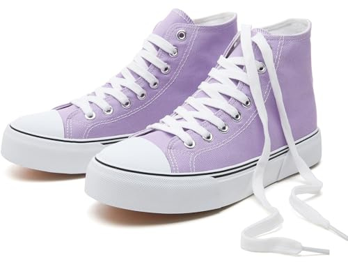 hash bubbie Tenis de caña alta para mujer, clásicos, de lona, con cordones, a la moda, para mujer, Púrpura, 9 Women/7 Men