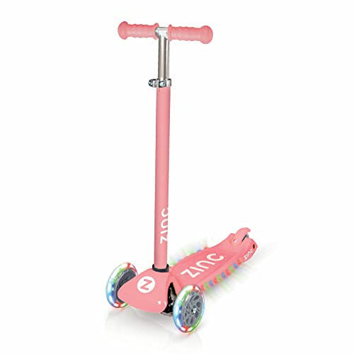 Superstar lumineuse à trois roues en zinc - Trottinette d'extérieur rose blush