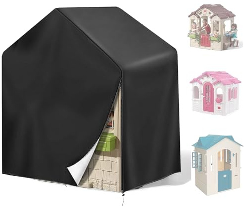 Rilime Outdoor playhouse cover, 420D Waterproof playhouse covers keeps the kids playhouse dry and clean Double stitched seam, All-Weather protector ( Heavy duty oxford fabric ) (115*94*127cm)