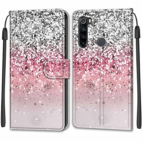 Feyten Cover per Xiaomi Redmi Note 8, Custodia in Pelle Xiaomi Redmi Note 8, Flip Custodia Pelle PU con [Magnetica][TPU Antiurto], Cover a Libro Portafoglio per Xiaomi Redmi Note 8 (Bling)
